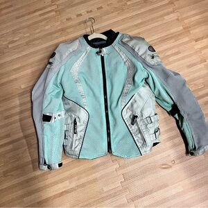 Women's Mint and Gray Mesh Motorcycle Jacket